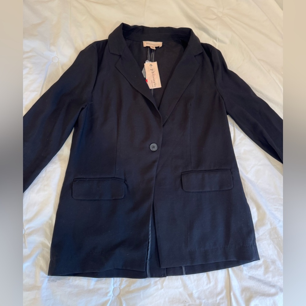 Philosophy black blazer Medium NWT